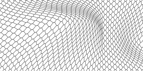 Curved net pattern. Seamless design for sportswear or equipment like soccer goals, volleyball nets, basketball hoops, hockey nets.