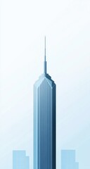 Modern skyscraper, minimalist city view
