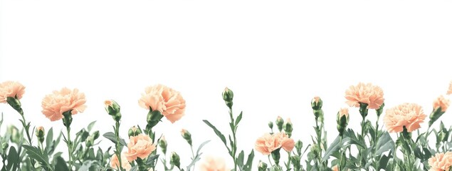 Peachy Carnations Border
