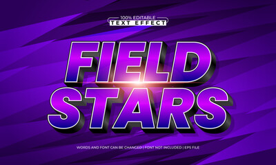 field stars editable text effect with a sport and team text style
