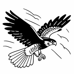 Falcon silhouette in details