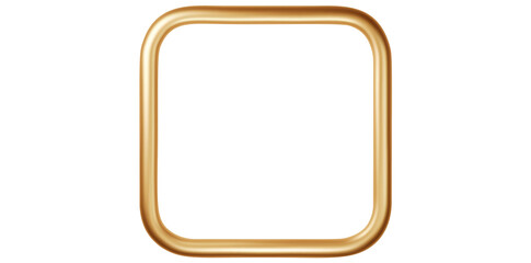 Realistic Square Golden Frame Vector Illustration.	