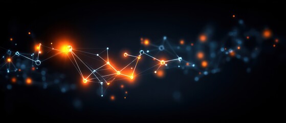 Fototapeta premium Abstract network of glowing points and lines (1)