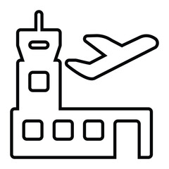 airport line icon design. airport thin black outline symbol vector illustration. editable stroke icon on transparent background.