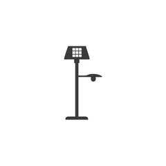 Solar Dock Light Dock Lamp Post Icon with Mini Sun Symbol Vector Silhouette Flat Icon Design