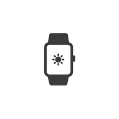 Solar Smartwatch Smartwatch Icon with a Small Sun Symbol Vector Silhouette Flat Icon Design