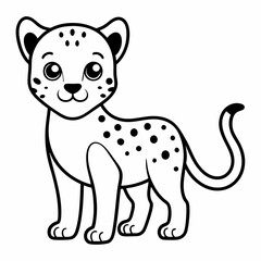 Cheetah on white background 