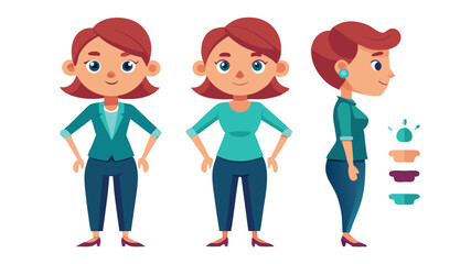 casual business woman character constructor vector icon illustration
