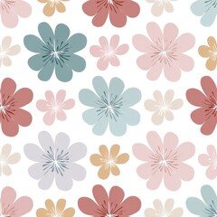 Obraz premium Cute and Creative Seamless Floral Pattern Design for Decoration