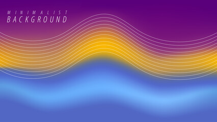 Minimalist abstract gradient background with wavy lines
