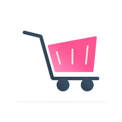 shopping cart icon, colored flat vector. modern and minimalist design