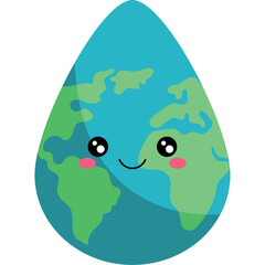 Earth Day Water Drop Icon