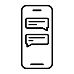 스마트폰을 이용한 채팅과 메시지 전송을 표현한 아이콘