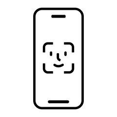스마트폰의 얼굴 인식 기능을 표현한 아이콘