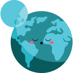 Earth and Moon Vector Illustration