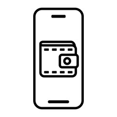 스마트폰의 디지털 지갑을 표현한 아이콘