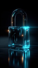 Transparent lock glowing