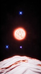 Cosmic scene, vibrant colors