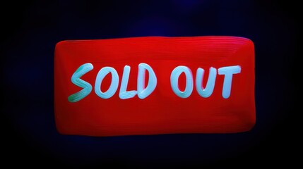 Red rectangle sign says sold out