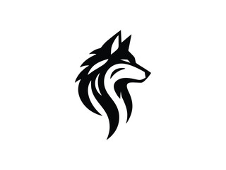 Stylized Wolf Logo Design Vector Illustration