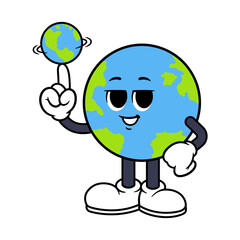 Vector Globe Spinning Globe on Finger