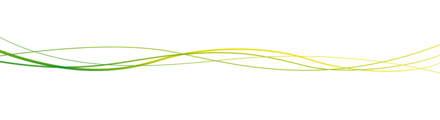 緑から黄色へのグラデーション波線の背景素材