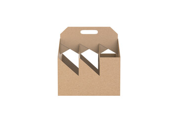 Packaging Supplies Paper Box, Corrugated Paper Box for six pack. 3d illustration