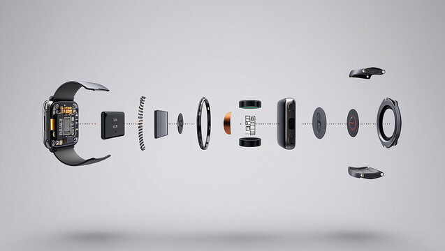 Smartwatch exploded view components technology innovation