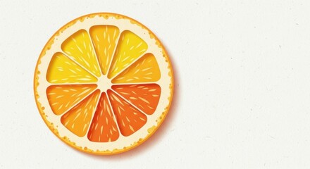 close up detailed illustration of a fresh citrus orange slice with vibrant colors and texture