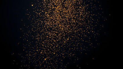 High-Resolution Stock Photo Golden Particles Falling on Black Background