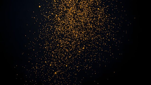 High-Resolution Stock Photo Golden Particles Falling on Black Background