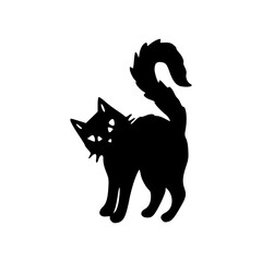 Halloween black cat vector illustration