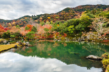 Autumn Reflections at Sogenchi Teien Garden in Kyoto, Japan