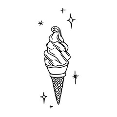 sparkling soft serve ice cream cone