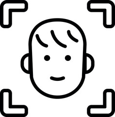 顔認証のシンプルなベクターアイコン	