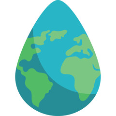 Earth Day Water Drop Icon