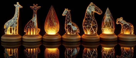 Obraz premium Geometric Animal Night Lights