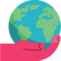 Earth Day Vector with Hand