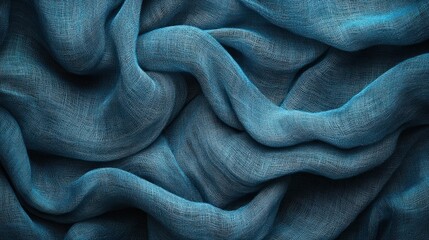 Textured Teal Fabric Drape: A Study in Softness and Blue Hues