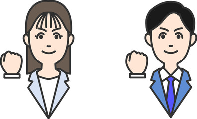 ガッツポーズのビジネスマン