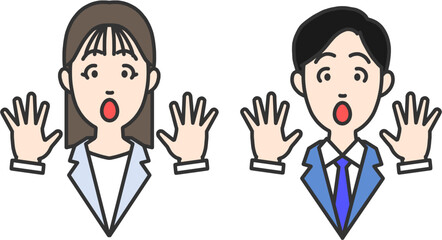 驚くビジネスマン