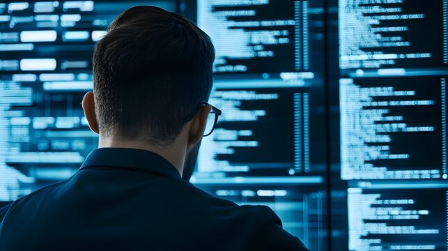 A data scientist analyzing a security dashboard showing document access anomalies, highlighting behavioral analytics and threat detection for insider risk management.