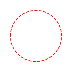 red circle with dashed line vector illustration. used for target area