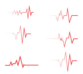 Accelerated Heartbeat Cardiogram Vector – Red ECG Line Health Icon Illustration