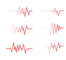 Accelerated Heartbeat Cardiogram Vector – Red ECG Line Health Icon Illustration