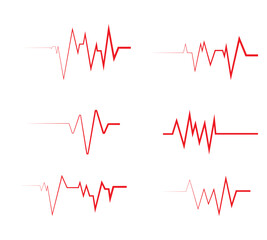 Accelerated Heartbeat Cardiogram Vector – Red ECG Line Health Icon Illustration