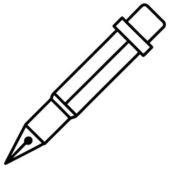 Simple black outline pen icon illustration