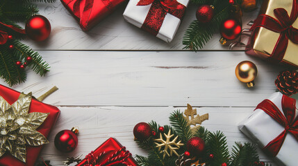 Christmas decoration on background. Merry Christmas and happy New Year background