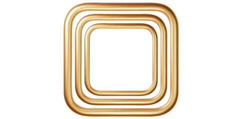 Realistic Square Golden Frames Vector Illustration.	