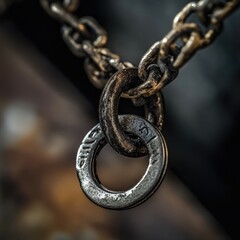 Obraz premium Rustic Key and Chain Link